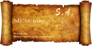 Sóti Alex névjegykártya